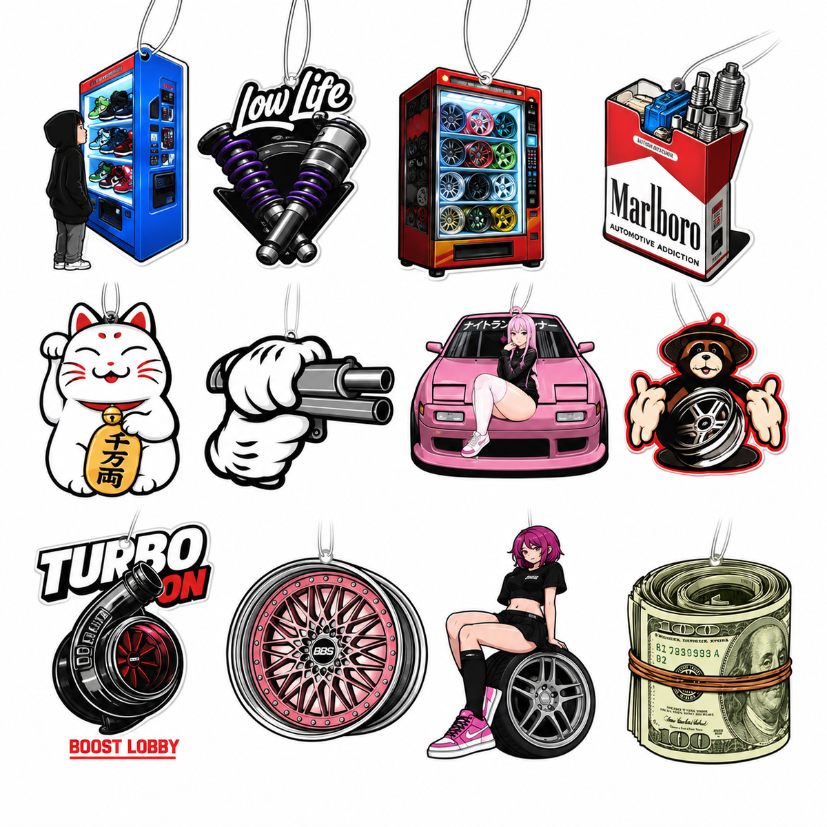Ambientador Colgante para Auto Estilo JDM — Diseños Variados